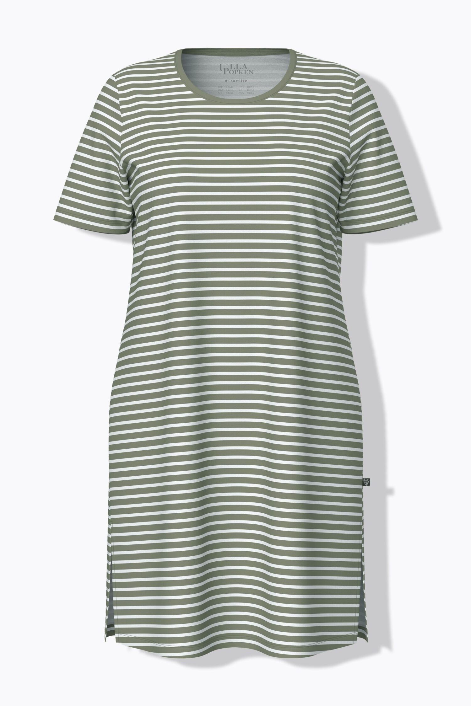 Νυχτικό oversized, ριγέ με κοντά μανίκια
