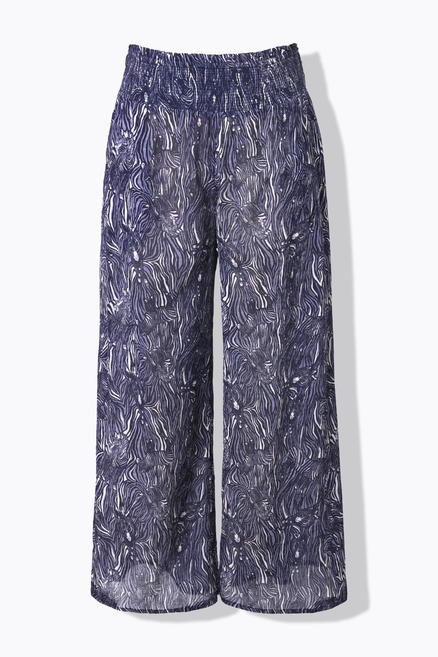 Παντελόνα φαρδιά με ελαστική μέση και animal print