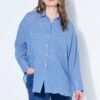 Πουκάμισο μακρύ oversized ριγέ με χαμηλούς ώμους
