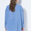 Πουκάμισο μακρύ oversized ριγέ με χαμηλούς ώμους