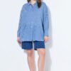Πουκάμισο μακρύ oversized ριγέ με χαμηλούς ώμους