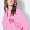 Πουκάμισο oversized με κέντημα heart στο στήθος