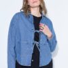 Πουκάμισο τζιν oversized με τσέπες και κορδόνια