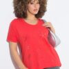 T-shirt oversized, κοντομάνικο με κέντημα ocean