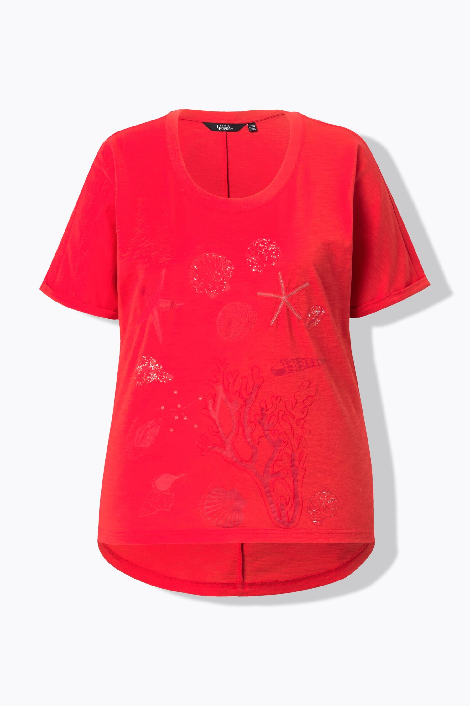 T-shirt oversized, κοντομάνικο με κέντημα ocean