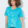 T-shirt oversized, κοντομάνικο με κέντημα ocean