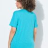 T-shirt oversized, κοντομάνικο με κέντημα ocean