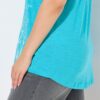 T-shirt oversized, κοντομάνικο με κέντημα ocean