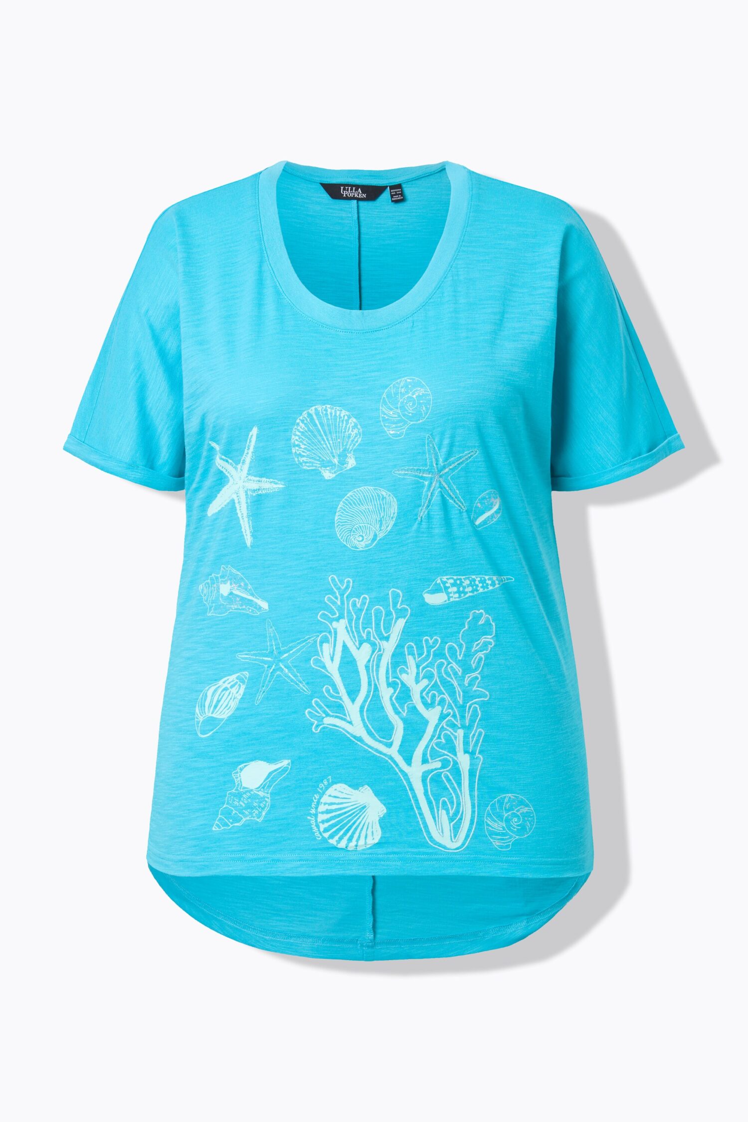 T-shirt oversized, κοντομάνικο με κέντημα ocean