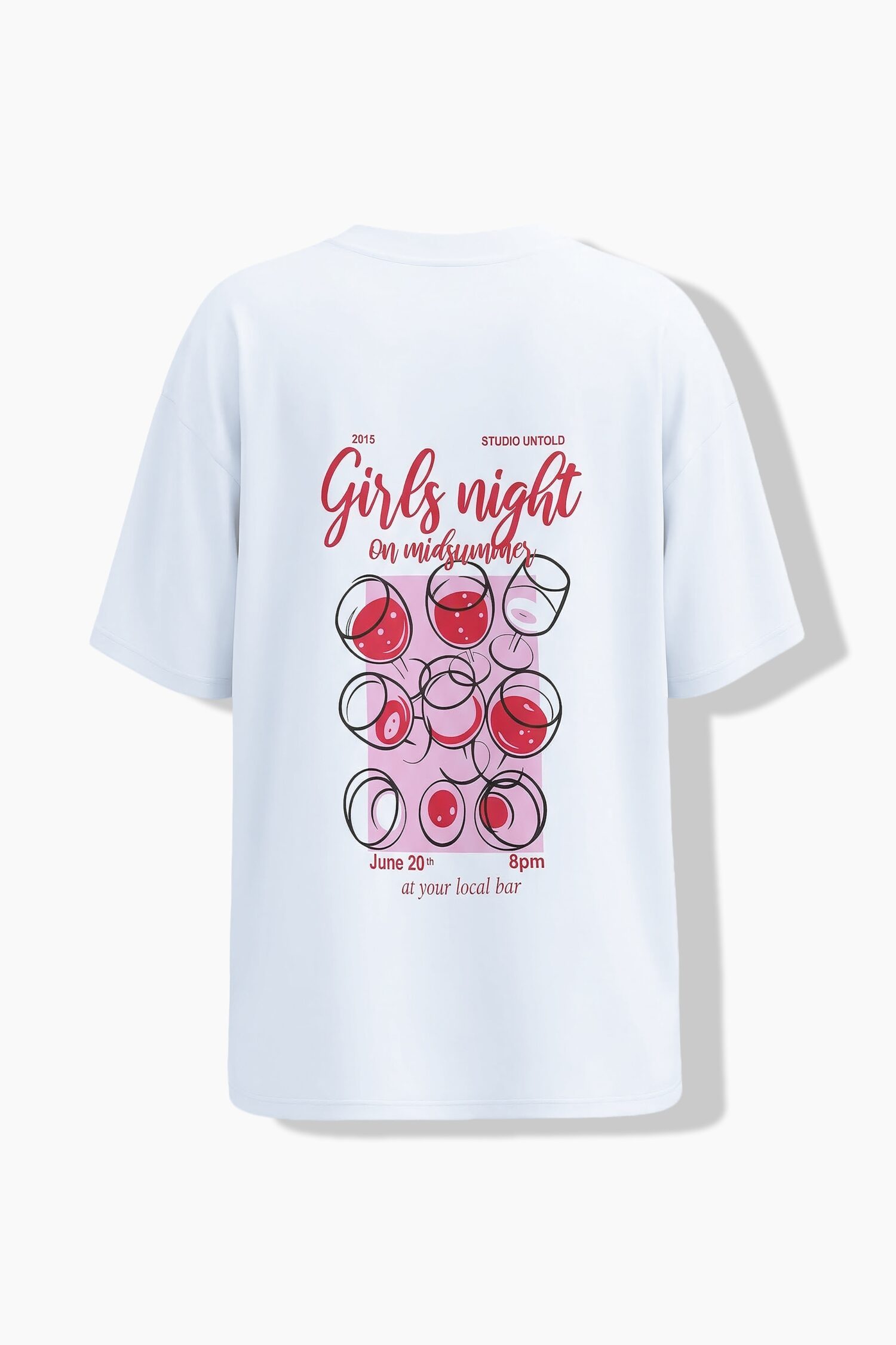 T-shirt oversized με τύπωμα Girls night