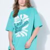 T-shirt oversized με τύπωμα lazy summer