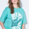 T-shirt oversized με τύπωμα lazy summer