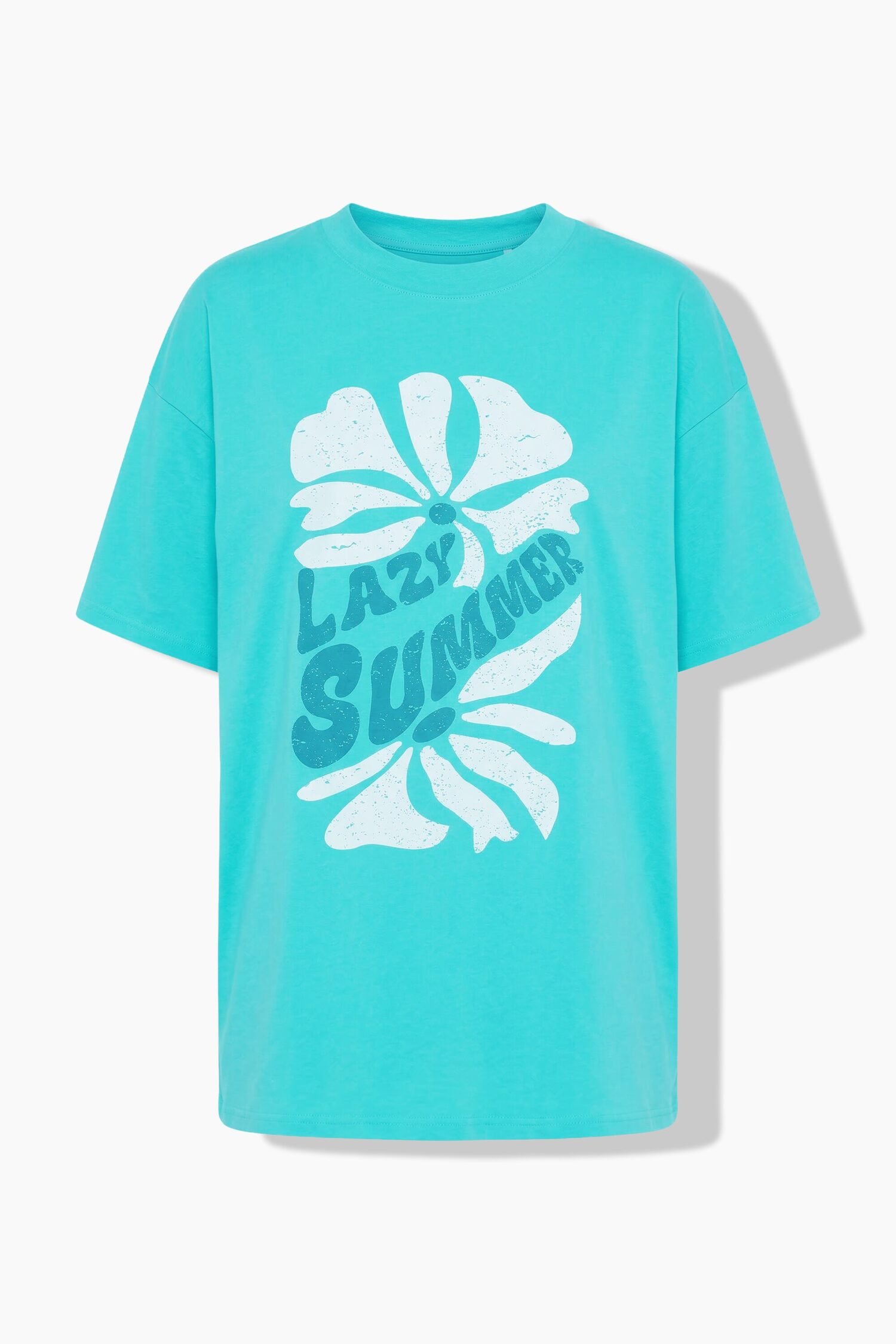 T-shirt oversized με τύπωμα lazy summer