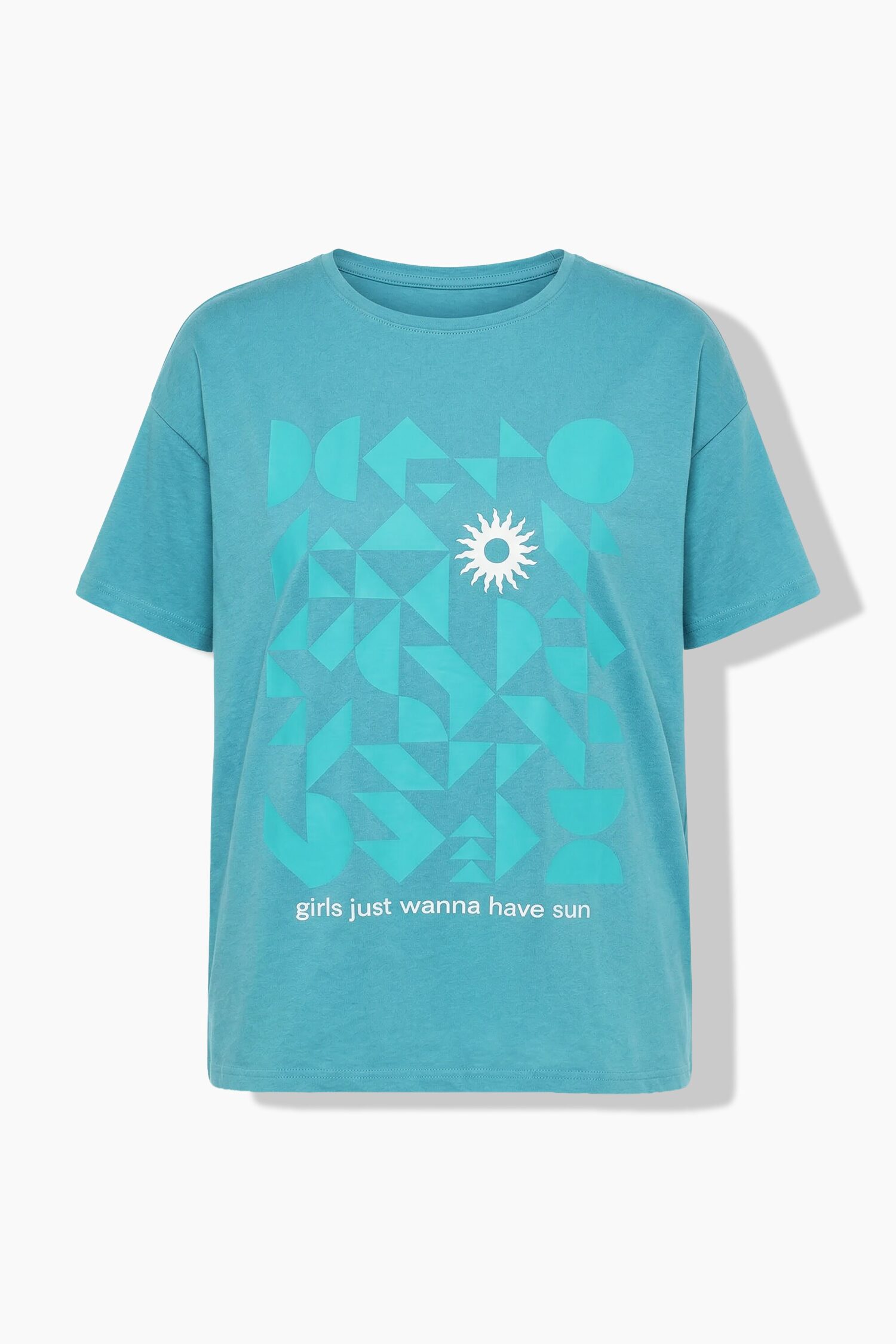T-shirt oversized με τύπωμα "wanna have sun"