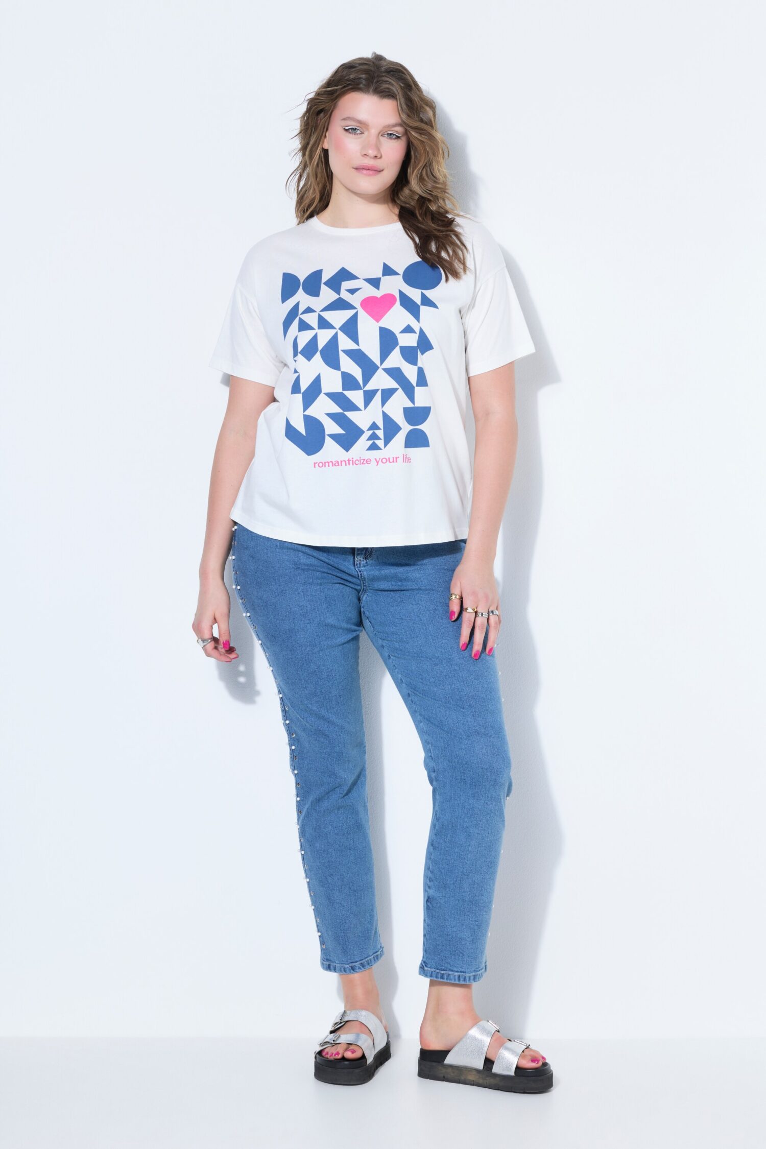 T-shirt oversized με τύπωμα "wanna have sun"