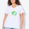 T-shirt σε γραμμή Α με τύπωμα και κοντά μανίκια