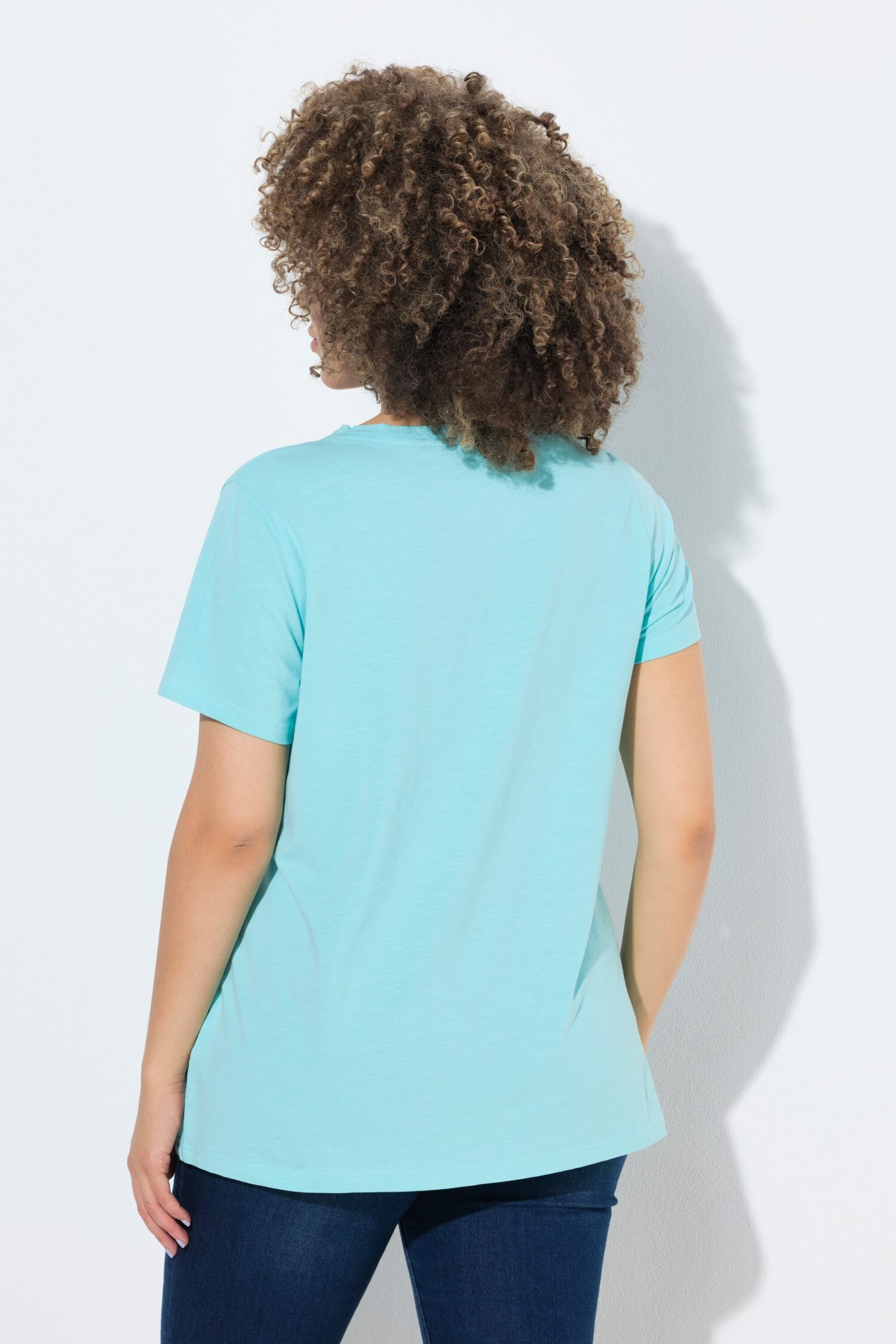 T-shirt σε γραμμή Α με τύπωμα και κοντά μανίκια
