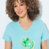 T-shirt σε γραμμή Α με τύπωμα και κοντά μανίκια