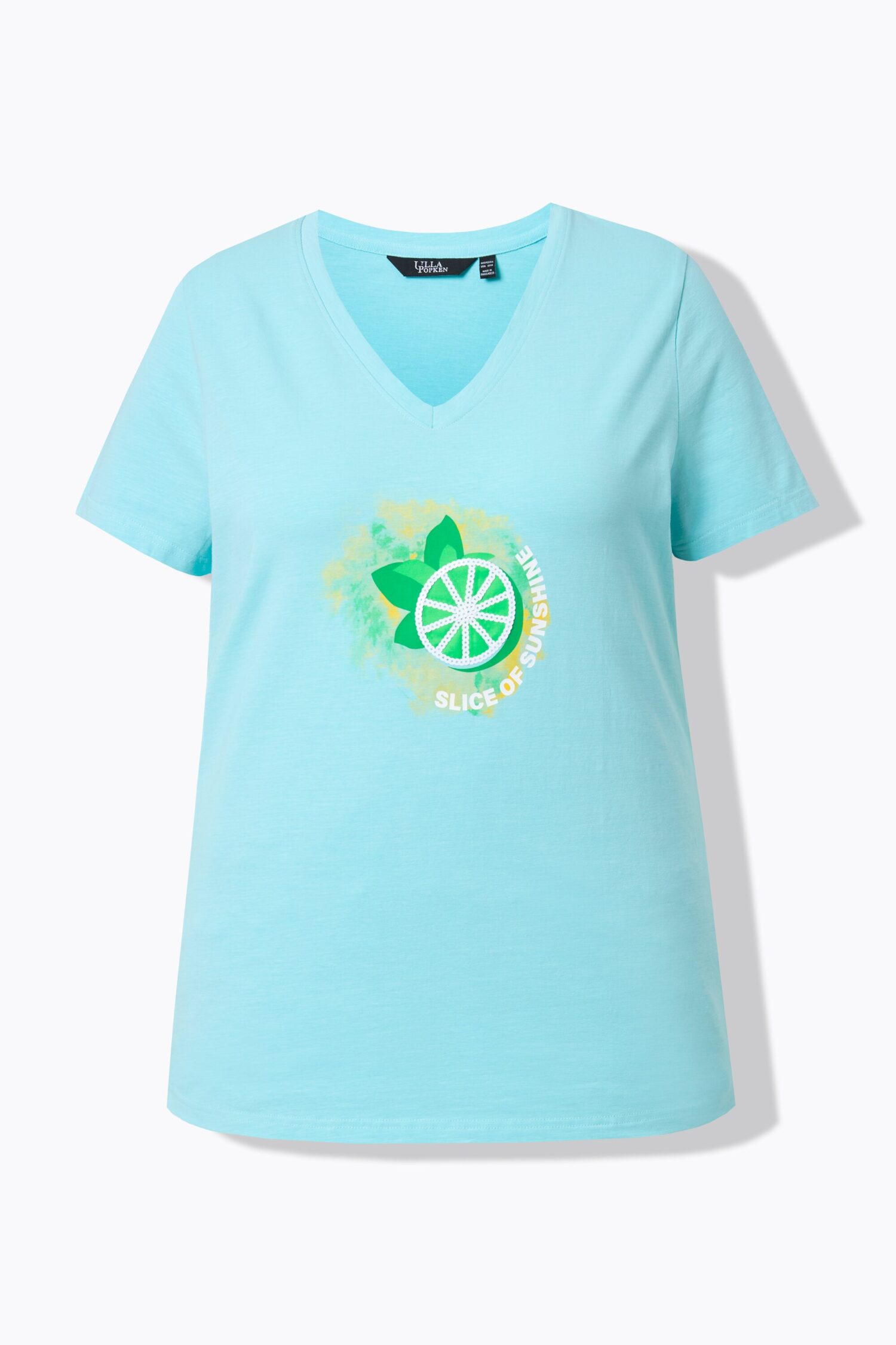 T-shirt σε γραμμή Α με τύπωμα και κοντά μανίκια