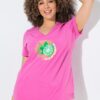 T-shirt σε γραμμή Α με τύπωμα και κοντά μανίκια