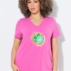 T-shirt σε γραμμή Α με τύπωμα και κοντά μανίκια