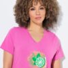 T-shirt σε γραμμή Α με τύπωμα και κοντά μανίκια