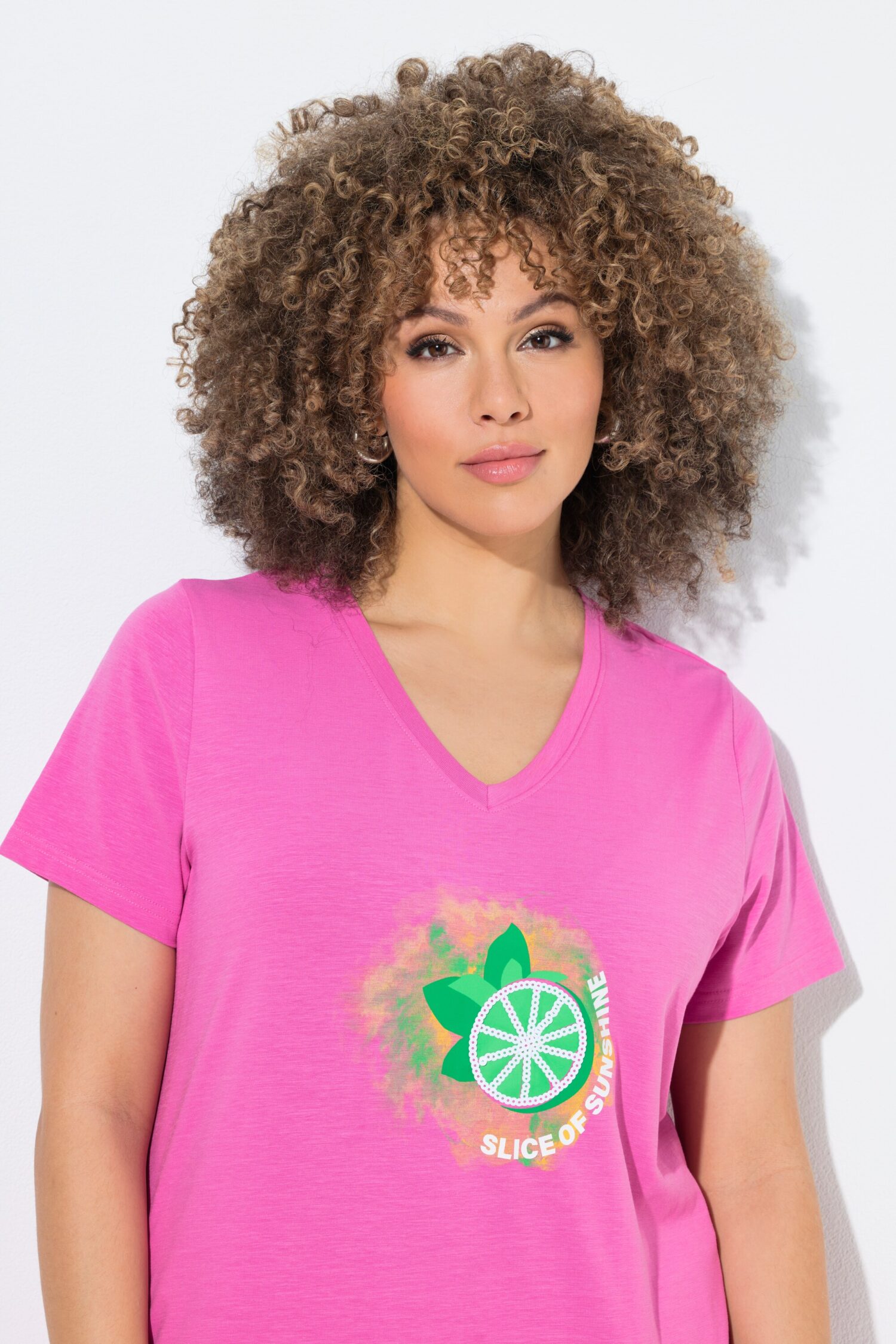 T-shirt σε γραμμή Α με τύπωμα και κοντά μανίκια