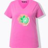 T-shirt σε γραμμή Α με τύπωμα και κοντά μανίκια