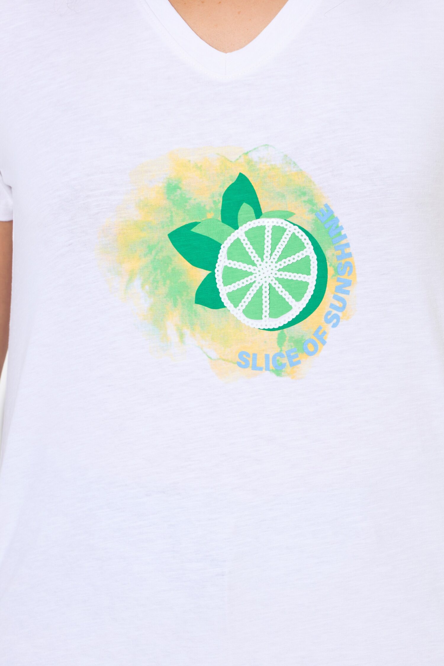 T-shirt σε γραμμή Α με τύπωμα και κοντά μανίκια
