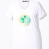 T-shirt σε γραμμή Α με τύπωμα και κοντά μανίκια