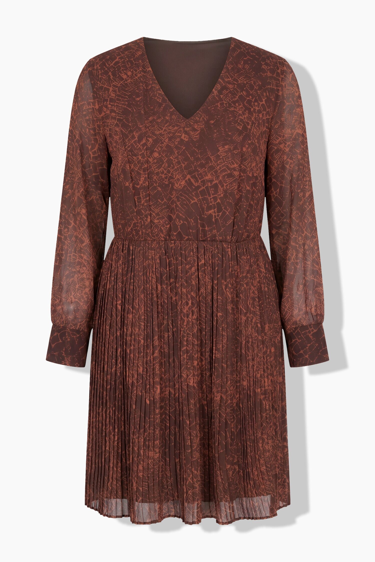 Φόρεμα πλισέ με croco print κι αδιαφανής επένδυση