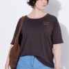 Μπλούζα κοντομάνικη oversized με μικρό κέντημα στο στήθος