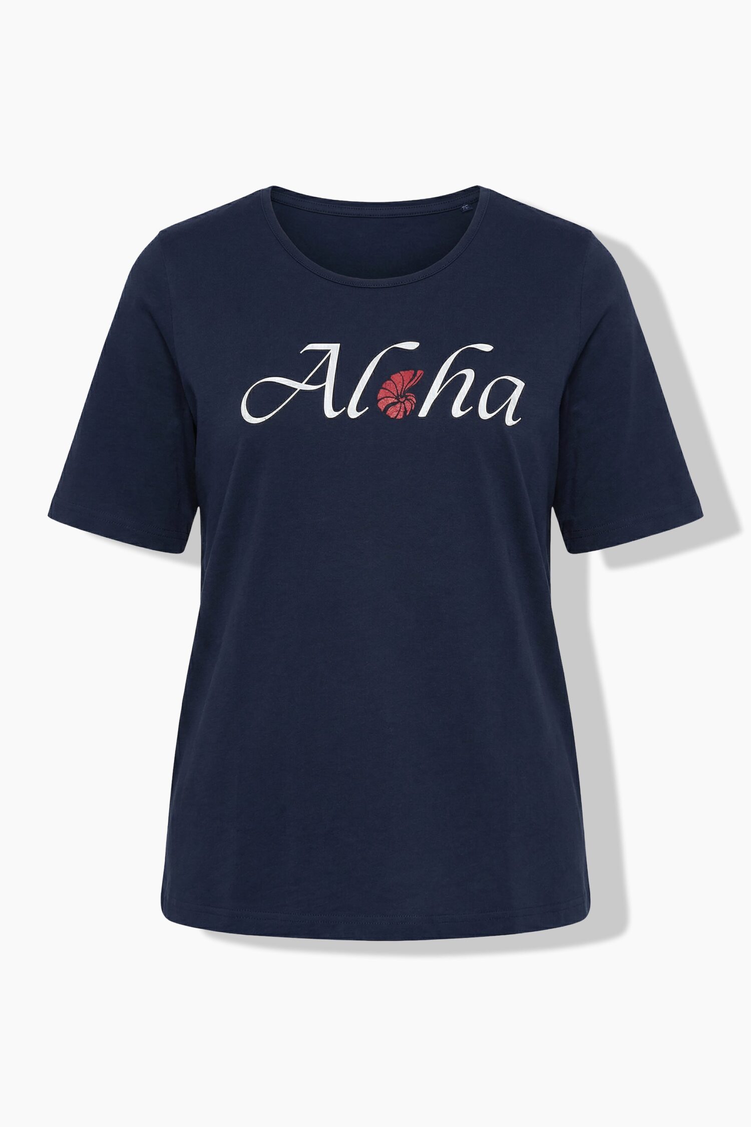 Μπλούζα με κλασική εφαρμογή και τύπωμα "Aloha"