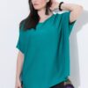 Μπλούζα oversized με φαρδιά, κοντά μανίκια