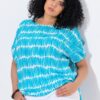 Μπλούζα oversized με κοντά μανίκια και σκίσιμο