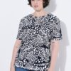 Μπλούζα oversized με λαιμόκοψη τουνίκ και κοντά μανίκια