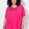 Μπλούζα oversized με στρογγυλή λαιμόκοψη και μυτερό τελείωμα