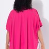 Μπλούζα oversized με στρογγυλή λαιμόκοψη και μυτερό τελείωμα