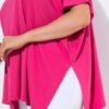 Μπλούζα oversized με στρογγυλή λαιμόκοψη και μυτερό τελείωμα