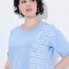 Μπλούζα oversized με στρογγυλή λαιμόκοψη και τύπωμα "Fashion"