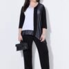 Μπλούζα σε γραμμή Α με ασύμμετρο τελείωμα και μανίκια 3/4