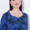 Μπλούζα σε γραμμή Α με φλοράλ σχέδιο και στρας