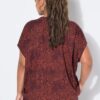 Μπλούζα σε στυλ πουκαμίσου oversized με croco print και πιέτα