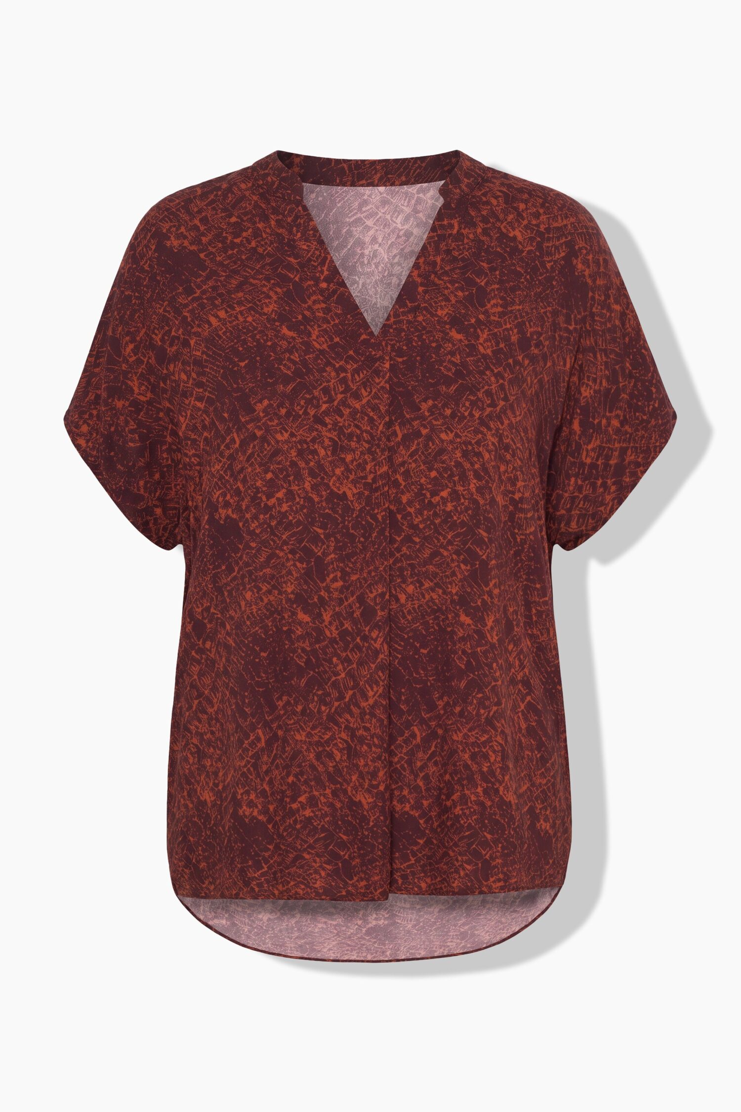 Μπλούζα σε στυλ πουκαμίσου oversized με croco print και πιέτα