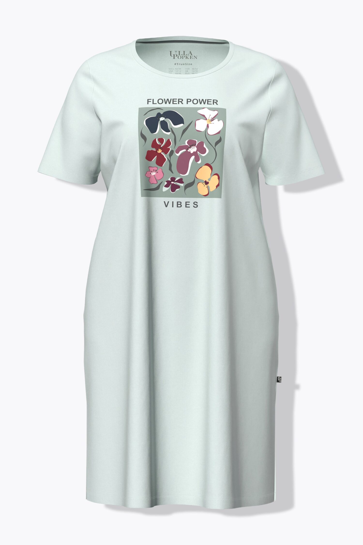 Νυχτικό oversized με κοντά μανίκια και φλοράλ τύπωμα