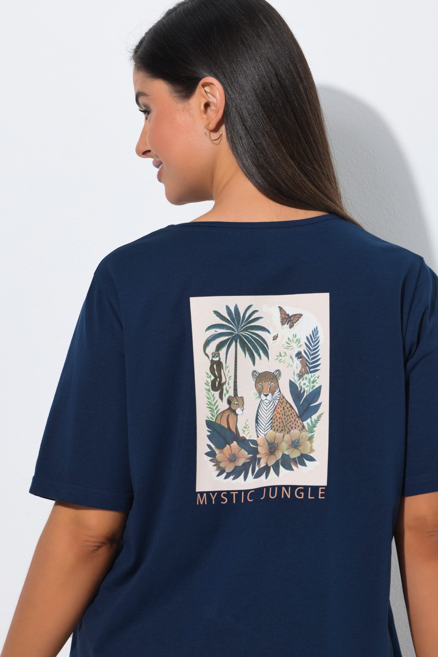 Νυχτικό oversized με κοντά μανίκια και τύπωμα "Mystic Jungle"