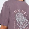 Νυχτικό oversized με κοντά μανίκια και τύπωμα στην πλάτη