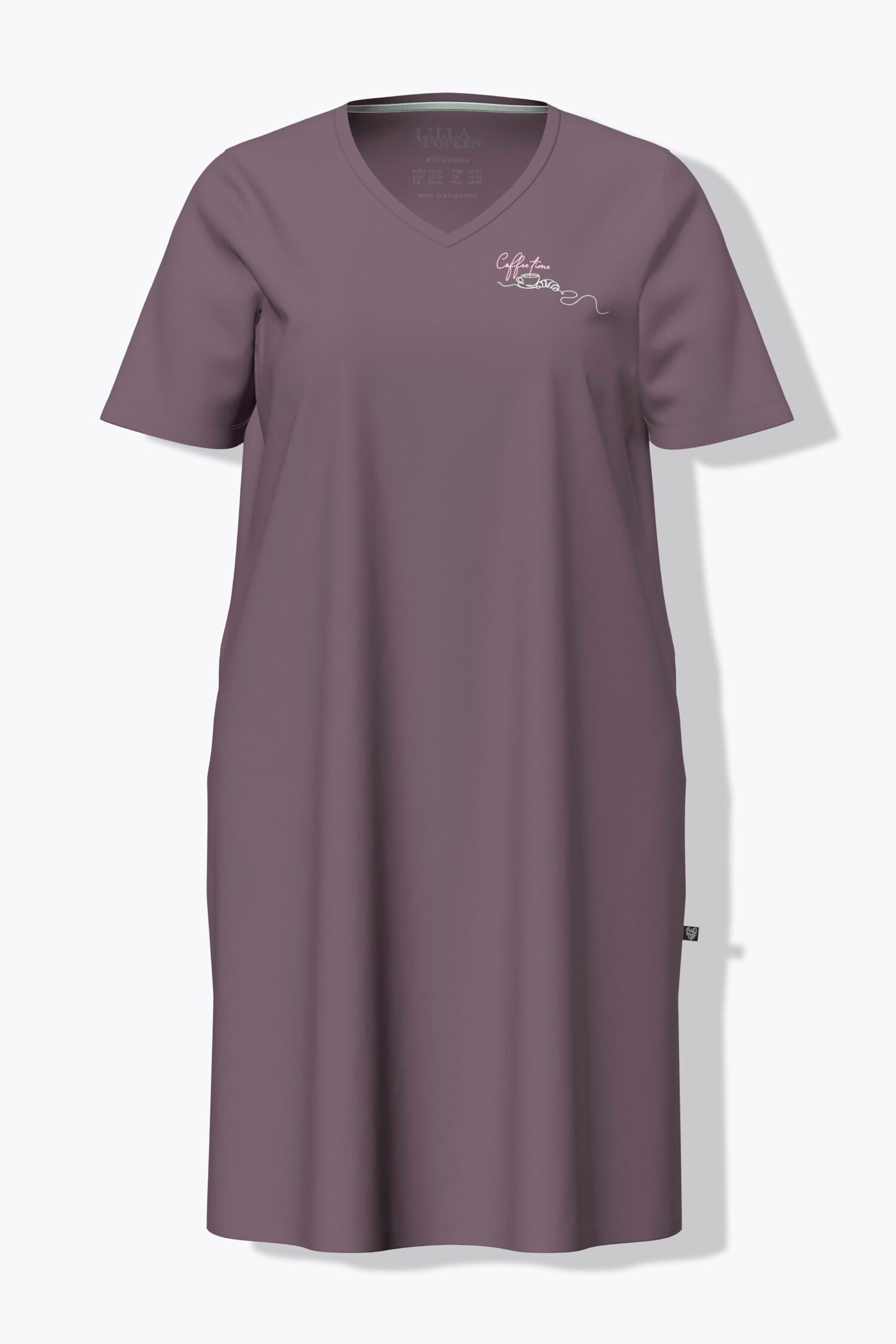 Νυχτικό oversized με κοντά μανίκια και τύπωμα στην πλάτη