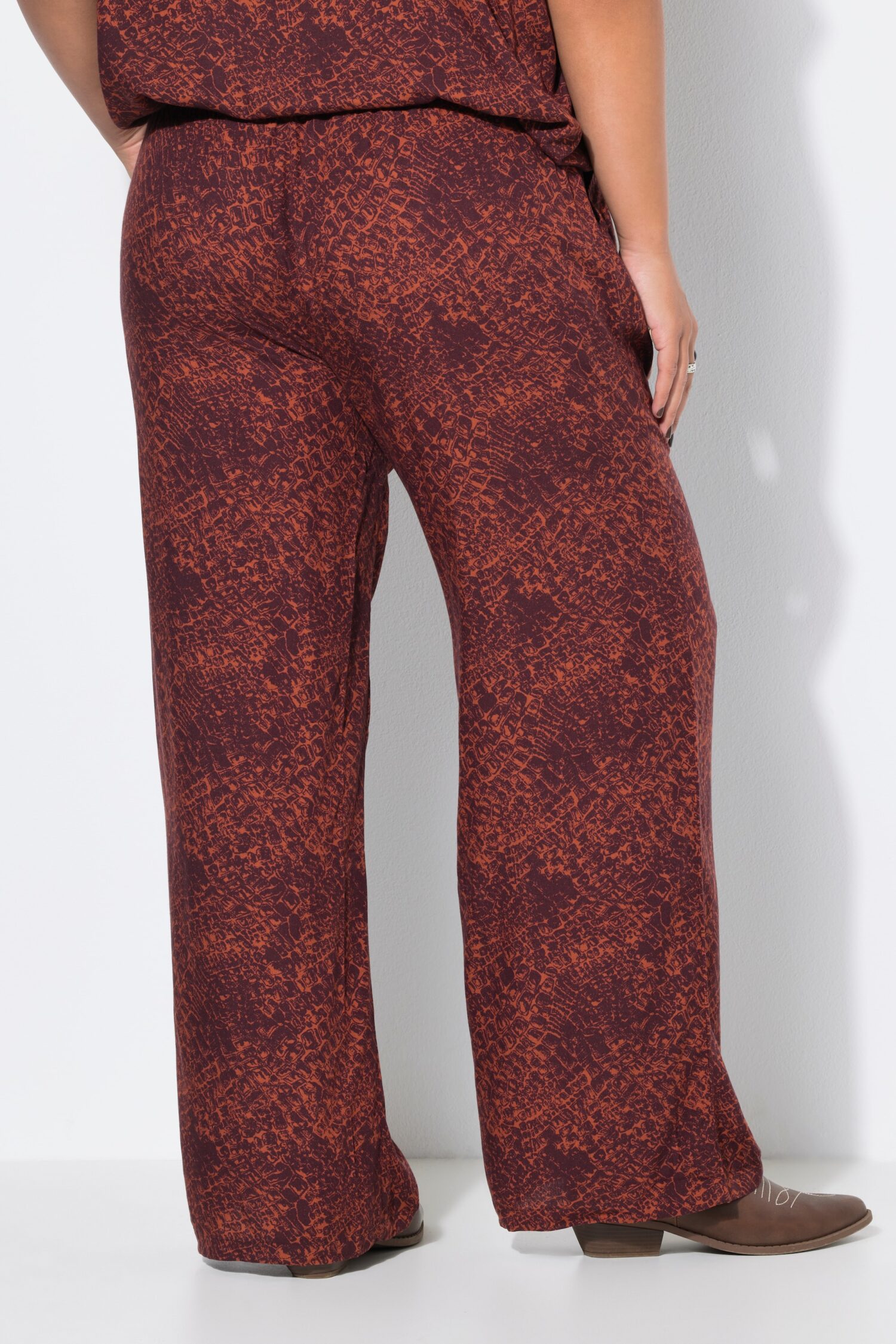 Παντελόνι Palazzo ψηλόμεσο με croco print και τσέπες