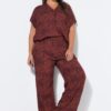 Παντελόνι Palazzo ψηλόμεσο με croco print και τσέπες